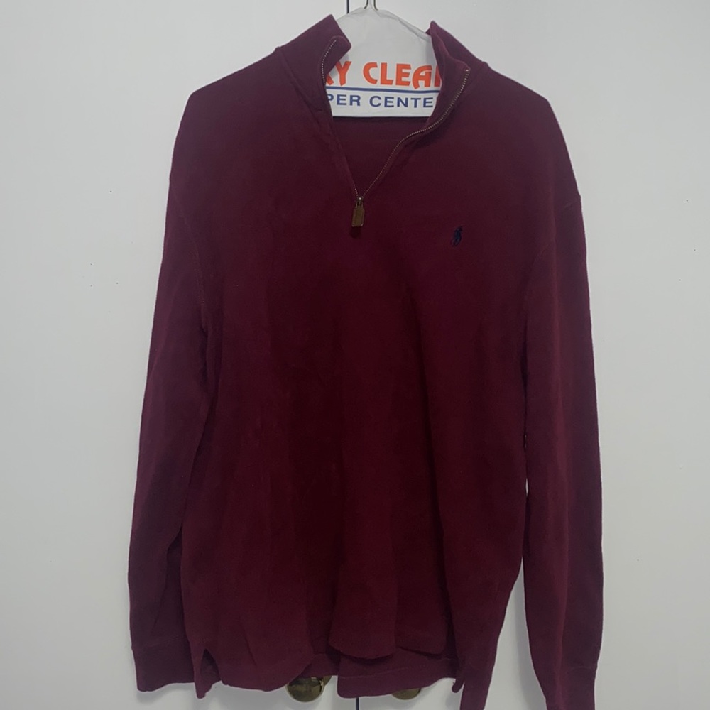 LARGE MAROON 1/4 ZIP RALPH LAUREN JACKET